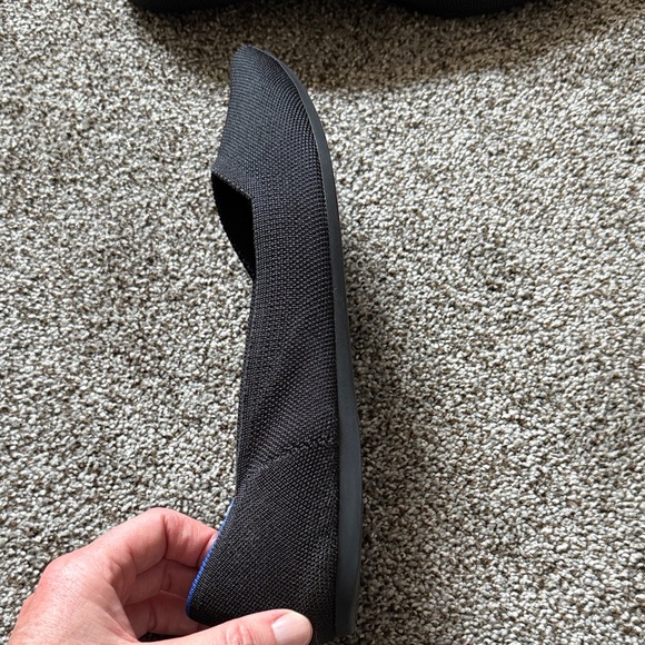 Rothy's Elegant Black Flats with Blue Trim size 12 - Picture 3 of 4
